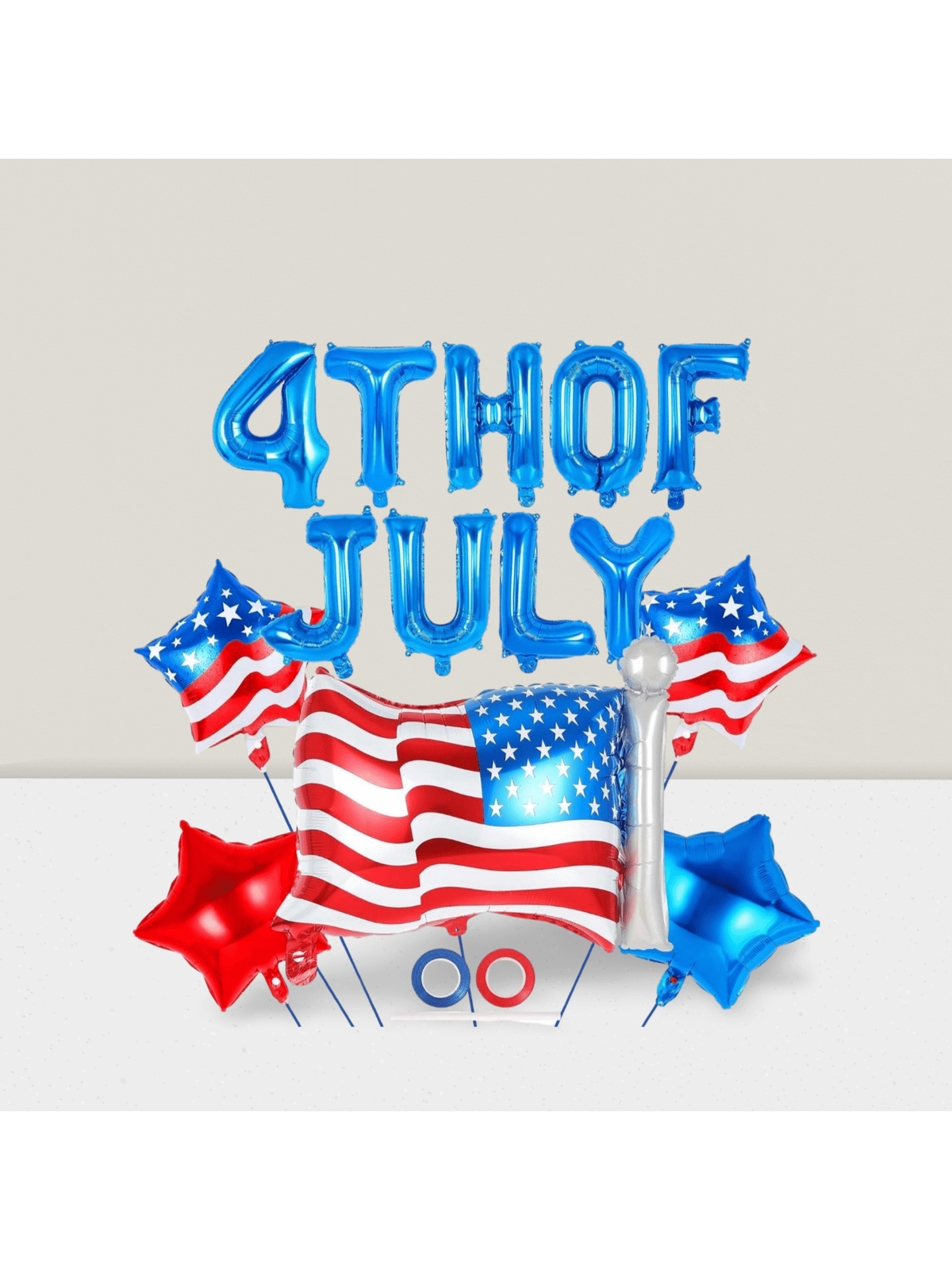 29PCS 4th of July Balloon Set American Flag Star Foil Balloons