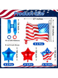 29PCS 4th of July Balloon Set American Flag Star Foil Balloons