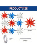 9 Pc 22 Inch Red White and Blue Foil Balloons for 4th of July Party Decor