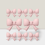 8-Pcs Pink Bow Balloons For Bow-Themed Showers & Birthday Parties