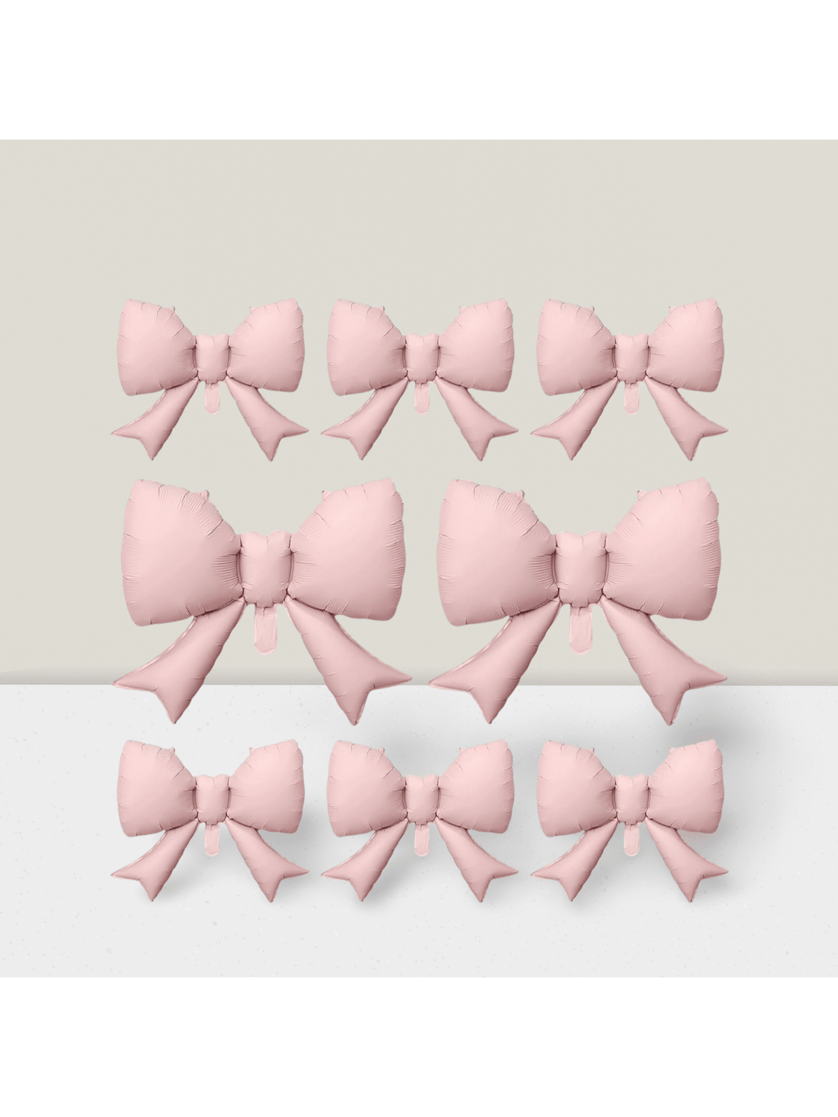 8-Pcs Pink Bow Balloons For Bow-Themed Showers & Birthday Parties