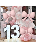 8-Pcs Pink Bow Balloons For Bow-Themed Showers & Birthday Parties