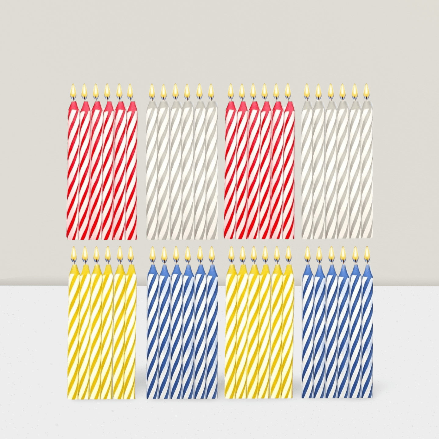 72-Pcs Birthday Candles For Cake Decorations