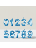 Blue Number Birthday Candles 0-9 for Cake Decorations at Parties
