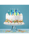 Happy Birthday Letter Candles In Blue & Green For Cake Decorations And Party Decor
