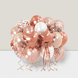 Pearl Rose Gold Confetti & Heart Balloons For Anniversary Or Bridal Shower Party