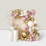 155 Pcs Pink, White & Gold Balloon Arch Kit For Birthday, Shower, Wedding Decor