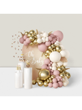 155 Pcs Pink, White & Gold Balloon Arch Kit For Birthday, Shower, Wedding Decor