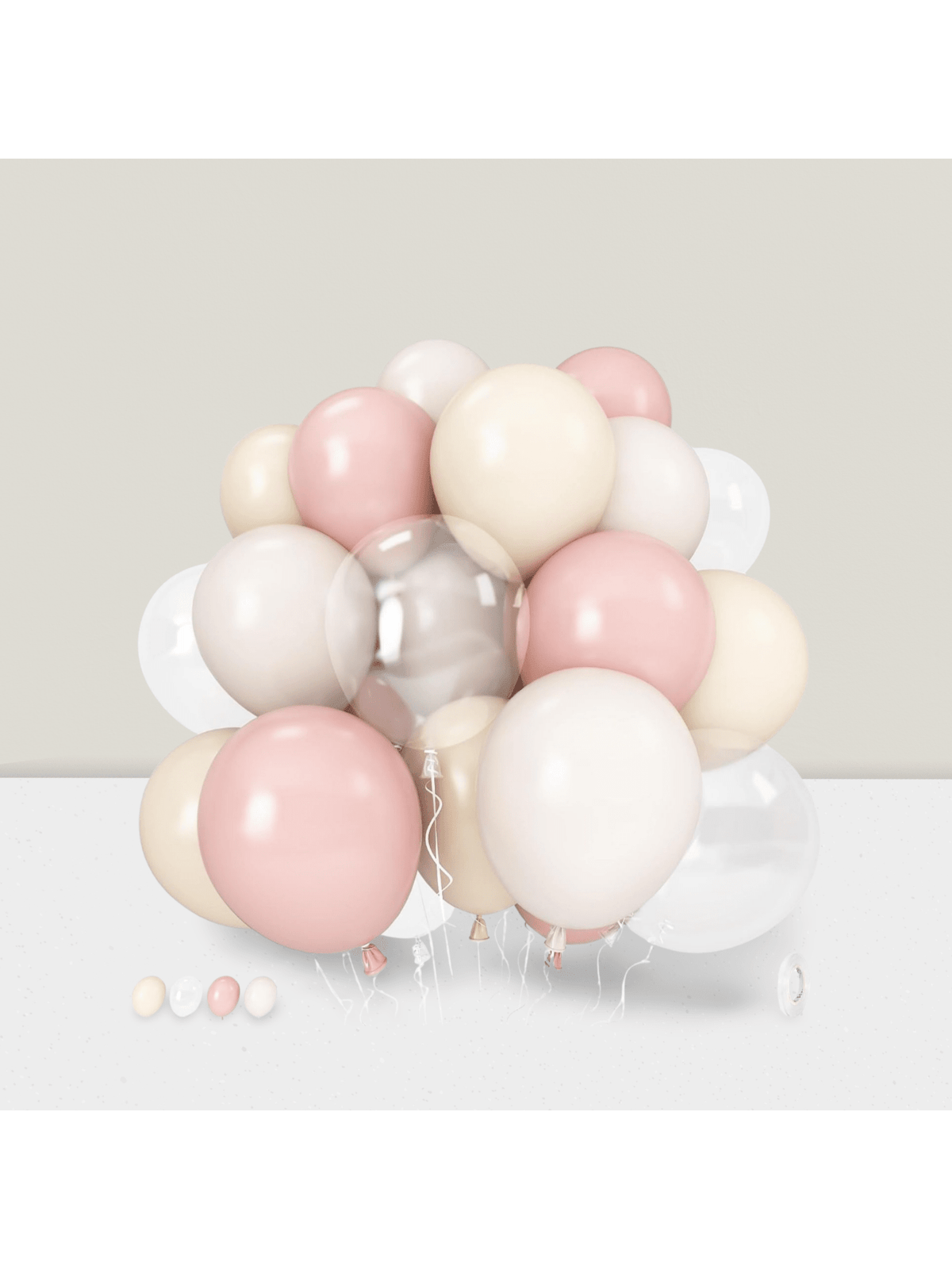 35 Pastel Pink & White Balloons For Shower, Bachelorette, Or Birthday Decor