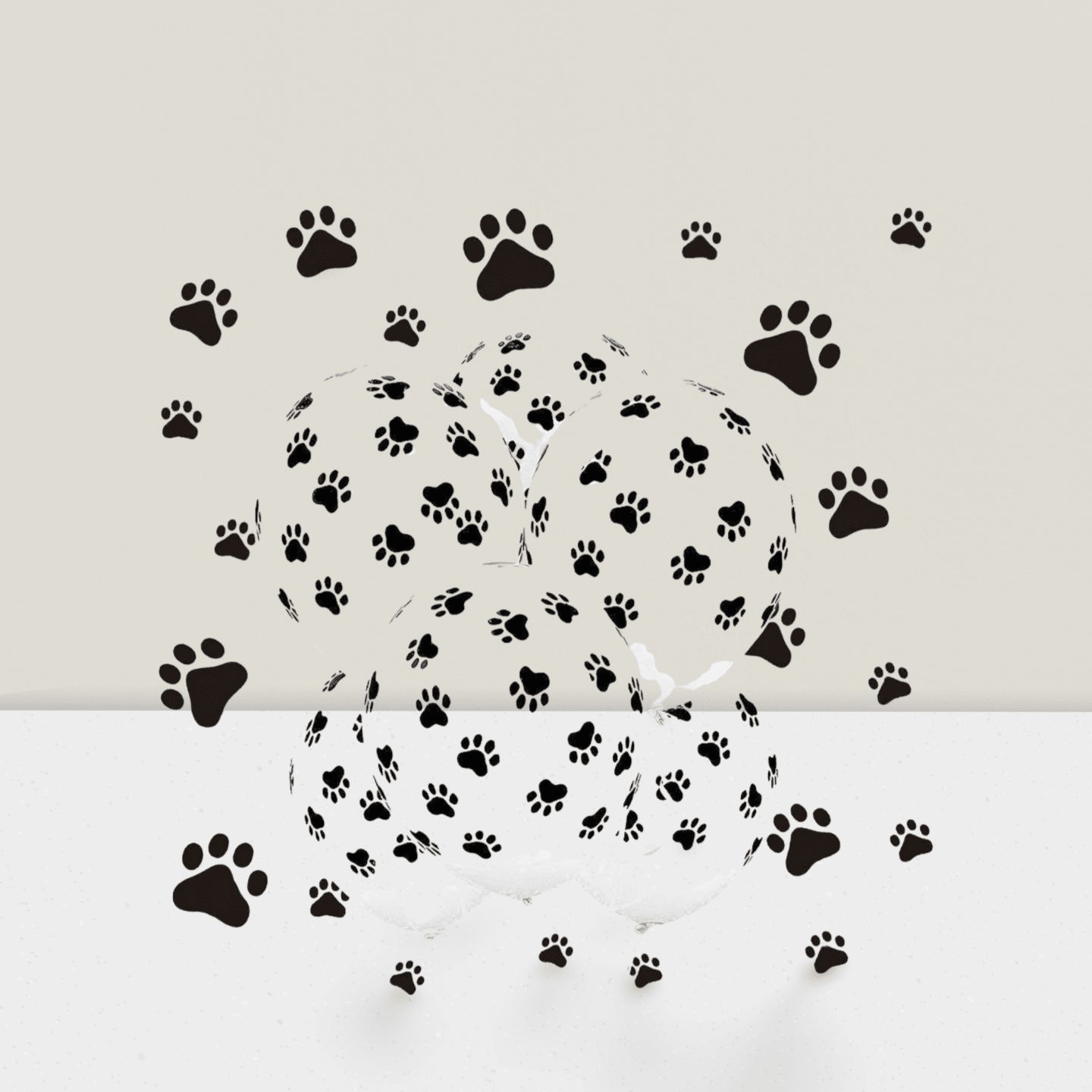 100 PCS Paw Print Balloons 12" Dog Balloons For Birthday Party Decor