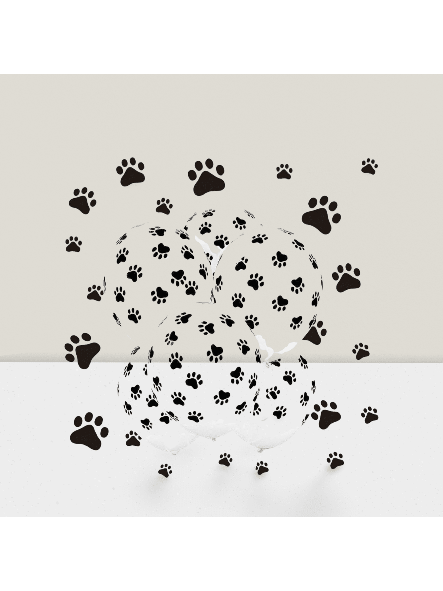 100 PCS Paw Print Balloons 12" Dog Balloons For Birthday Party Decor