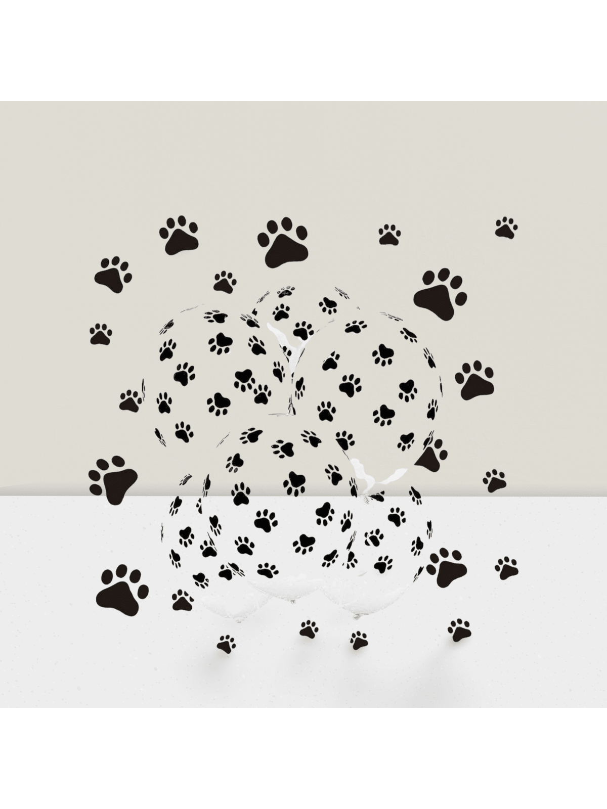 100 PCS Paw Print Balloons 12" Dog Balloons For Birthday Party Decor