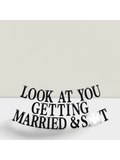 Look At You Getting Married Black Glitter Banner for Wedding and Bridal Shower Decor