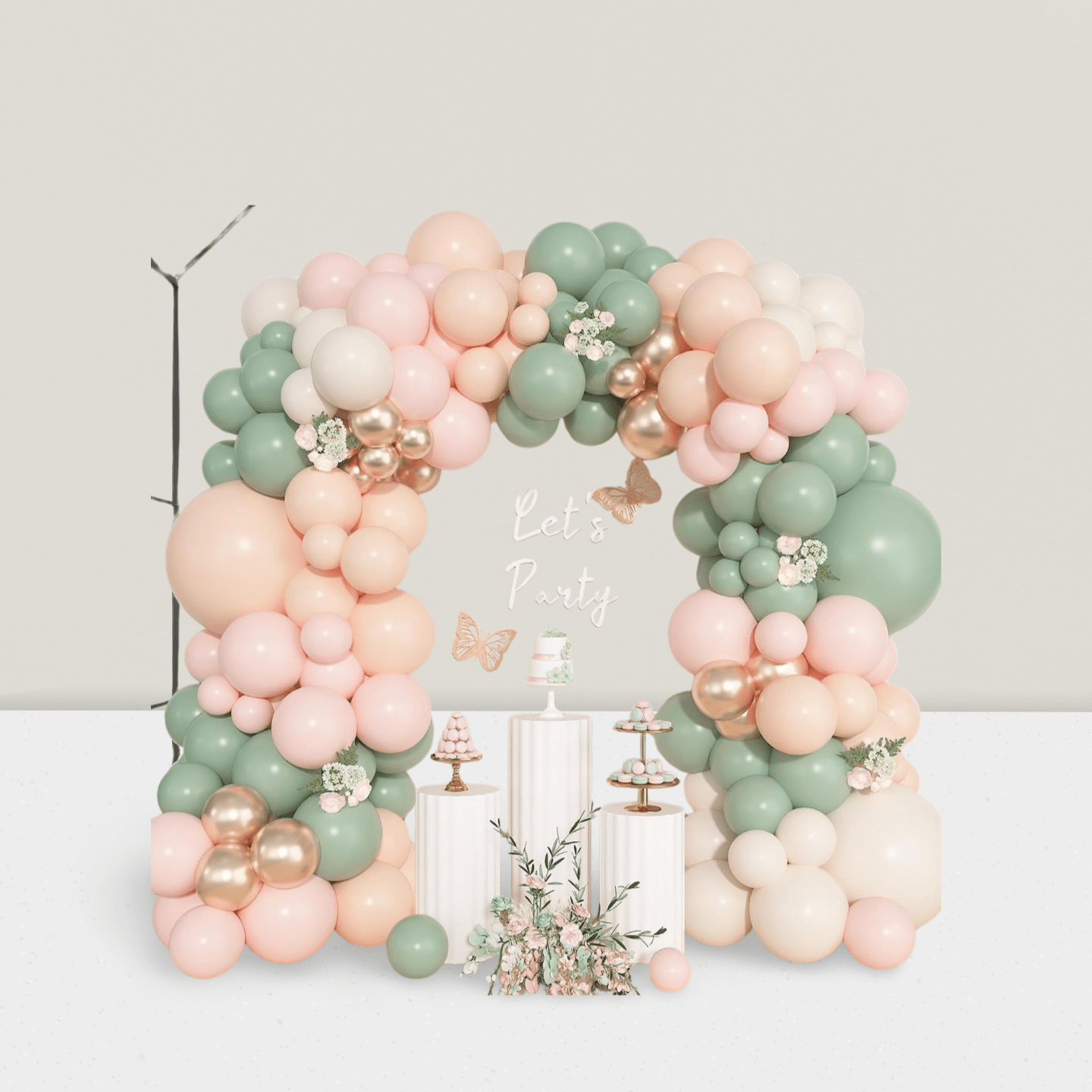 157PCS Dusty Pink & Green Balloon Arch Kit For Showers, Gender Reveals, & Parties