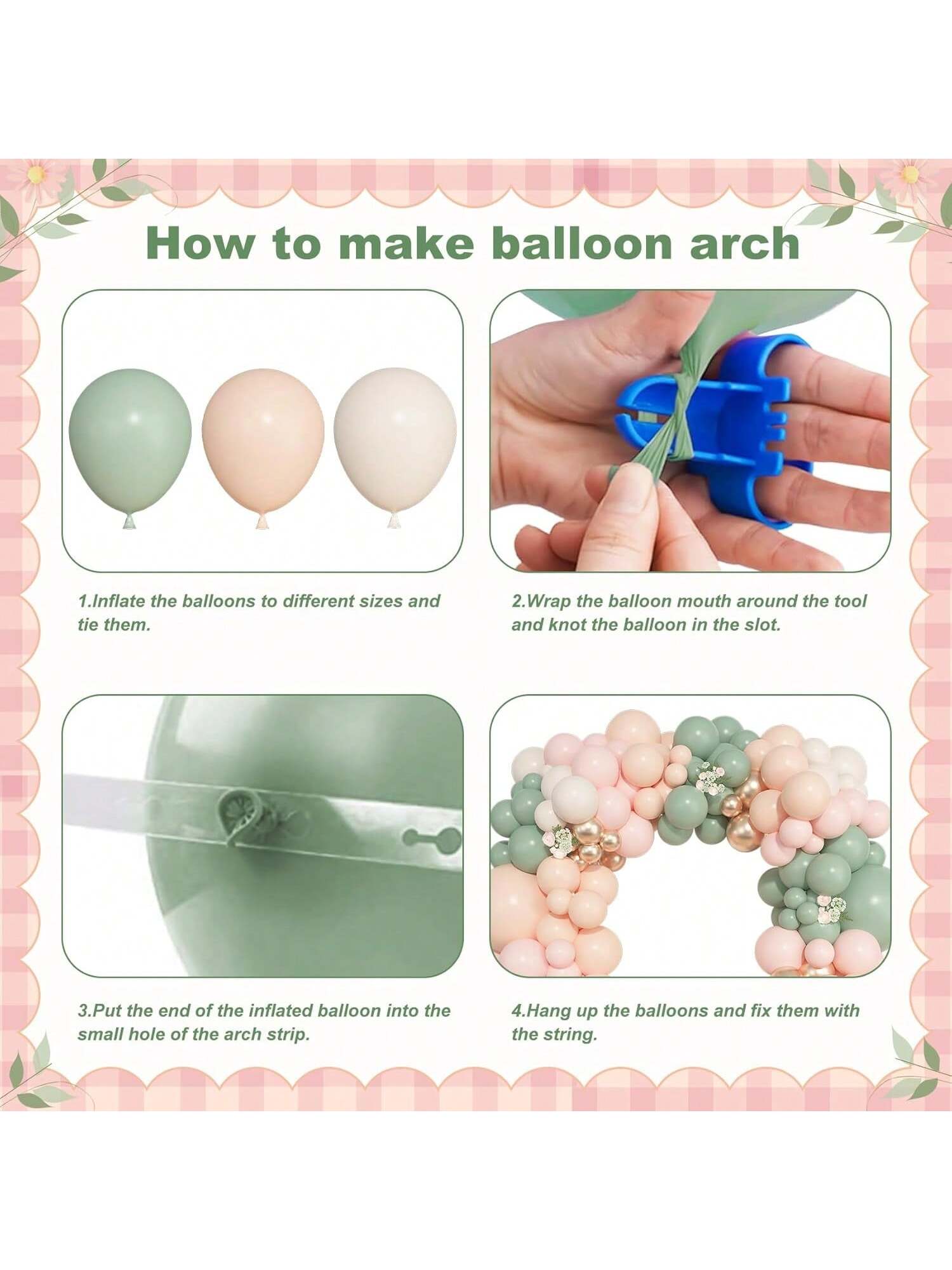 157PCS Dusty Pink & Green Balloon Arch Kit For Showers, Gender Reveals, & Parties