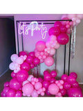 136PCS Pink Balloon Garland Kit Hot & Metallic Pink for Parties & Weddings
