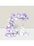 140pcs Purple Balloon Arch Kit Lavender White Silver Butterfly Party Decor