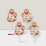 4-Pack Rose Gold Confetti Balloon Centerpiece Stand Kit for Parties