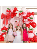136pcs Pink Red Balloon Arch Kit Light Pink Red White Green for Parties Showers