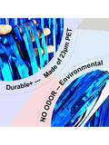 4 Pack Blue Foil Fringe Curtains 3.2x8.2ft for Party Backdrop Decor