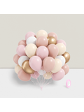 60pcs Dusty Pink & Pastel Balloons (12") – Gold, White For  Bridal, Birthday Decor