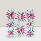 8 Pc Star Foil Balloons Gradient Spike for Birthday Shower and Rainbow Party