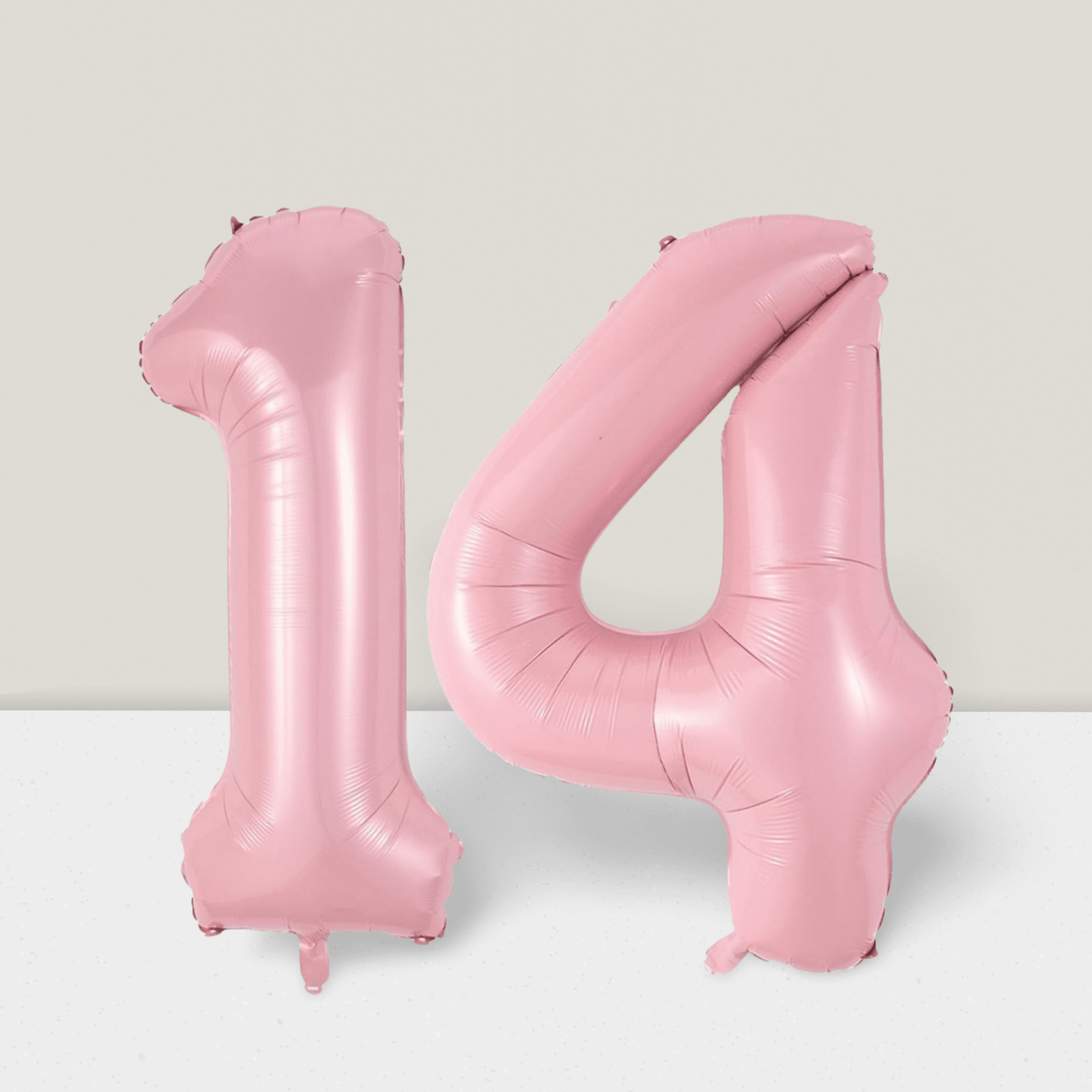 40" Pastel Pink Number 14 Balloons Self-Inflating Foil For 14th Birthday Party Decor