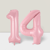 40" Pastel Pink Number 14 Balloons Self-Inflating Foil For 14th Birthday Party Decor