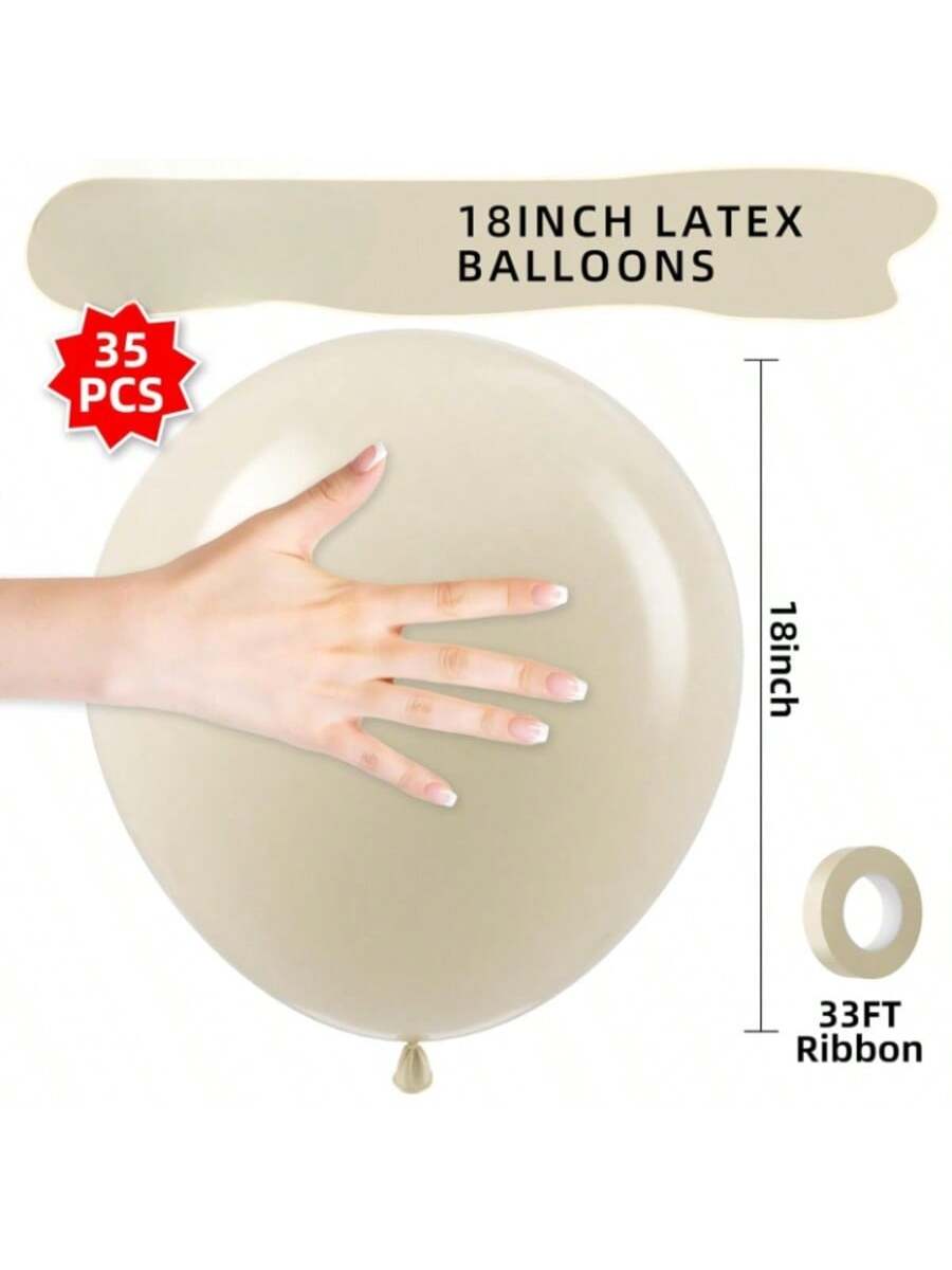 18" White Sand Balloons – 35 Pack For Showers, Weddings, Birthdays & Parties