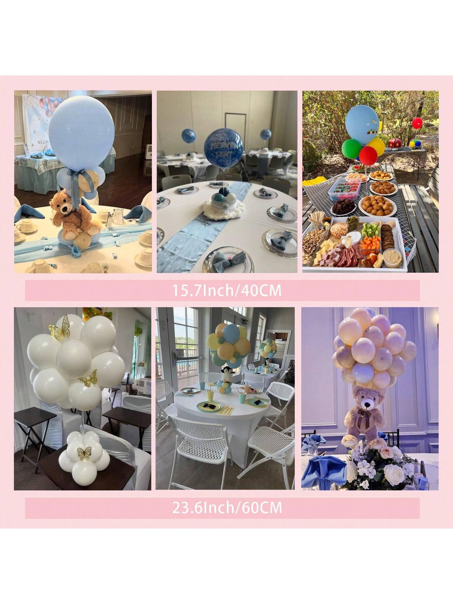 4PCS 15.75 Inch Clear Acrylic Balloon Stands Table Centerpiece Decor