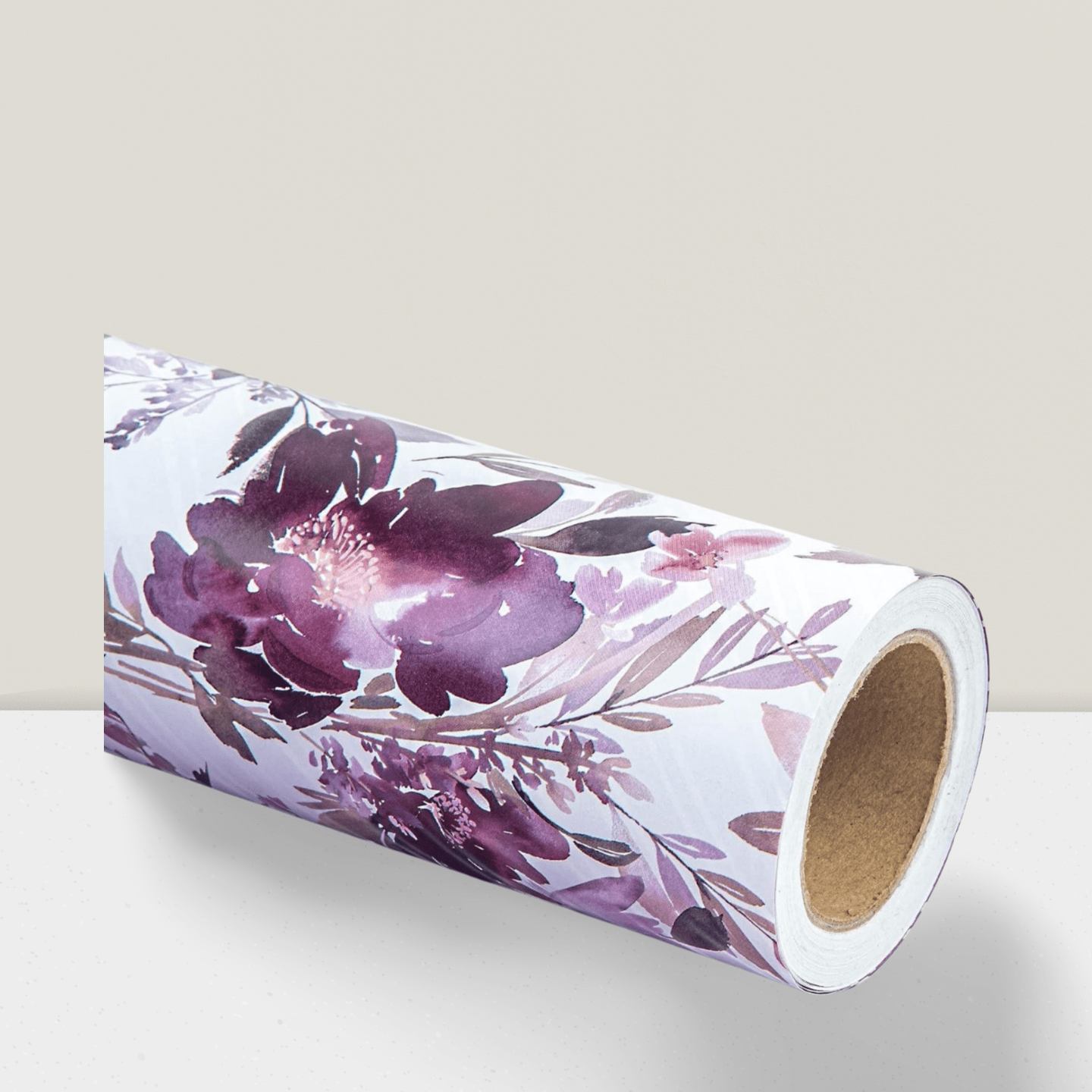 Reversible Floral Wrapping Paper 17 Inch x 33 Ft Purple for Weddings and Birthdays