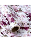 Reversible Floral Wrapping Paper 17 Inch x 33 Ft Purple for Weddings and Birthdays