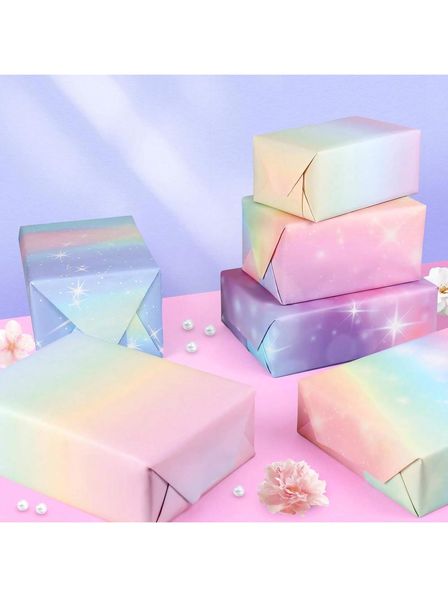 Birthday Gift Wrap 6 Sheets Fairy and Girly Designs for Holidays and Gifts