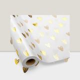 Gold Foil Heart Gift Wrap 17x33 for Valentines, Birthdays & Weddings