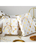 Gold Foil Heart Gift Wrap 17x33 for Valentines, Birthdays & Weddings