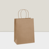 100 Kraft Gift Bags – 8"X4.25"X10.5", With Handles, Bulk For Weddings, Parties, Shopping & Retail For Christmas, Halloween And Thanksgiving,