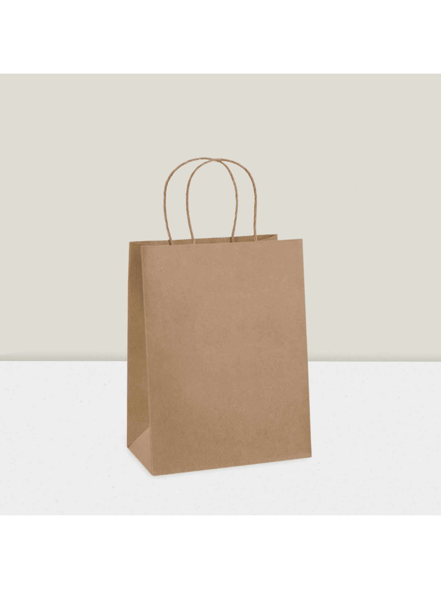 100 Kraft Gift Bags – 8"X4.25"X10.5", With Handles, Bulk For Weddings, Parties, Shopping & Retail For Christmas, Halloween And Thanksgiving,