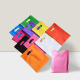 100 Small Plastic Gift Bags 6"X8" With Handles 10 Colors For  Parties, Holidays & Treats