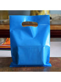100 Small Plastic Gift Bags 6"X8" With Handles 10 Colors For  Parties, Holidays & Treats