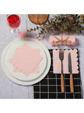 100 Pink Scalloped 2-Ply Cocktail Napkins 5x5 Disposable Party Napkins