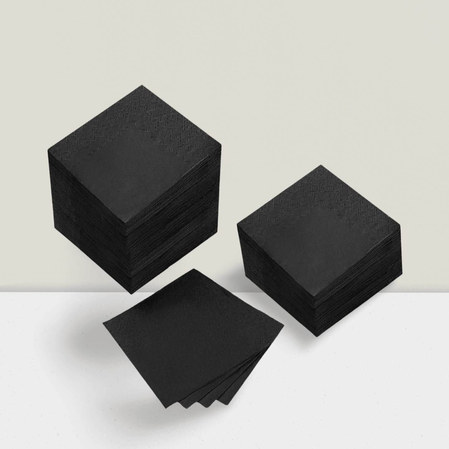 100PCS Black 2-Ply 5x5" Cocktail Napkins Disposable Party Wedding Decor