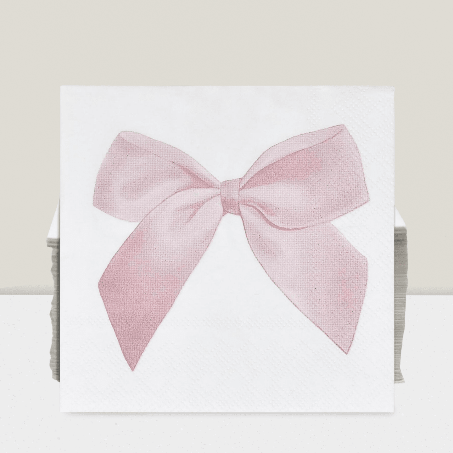 100-Piece Pink Bow Cocktail Napkins for Parties Showers and Holiday Events