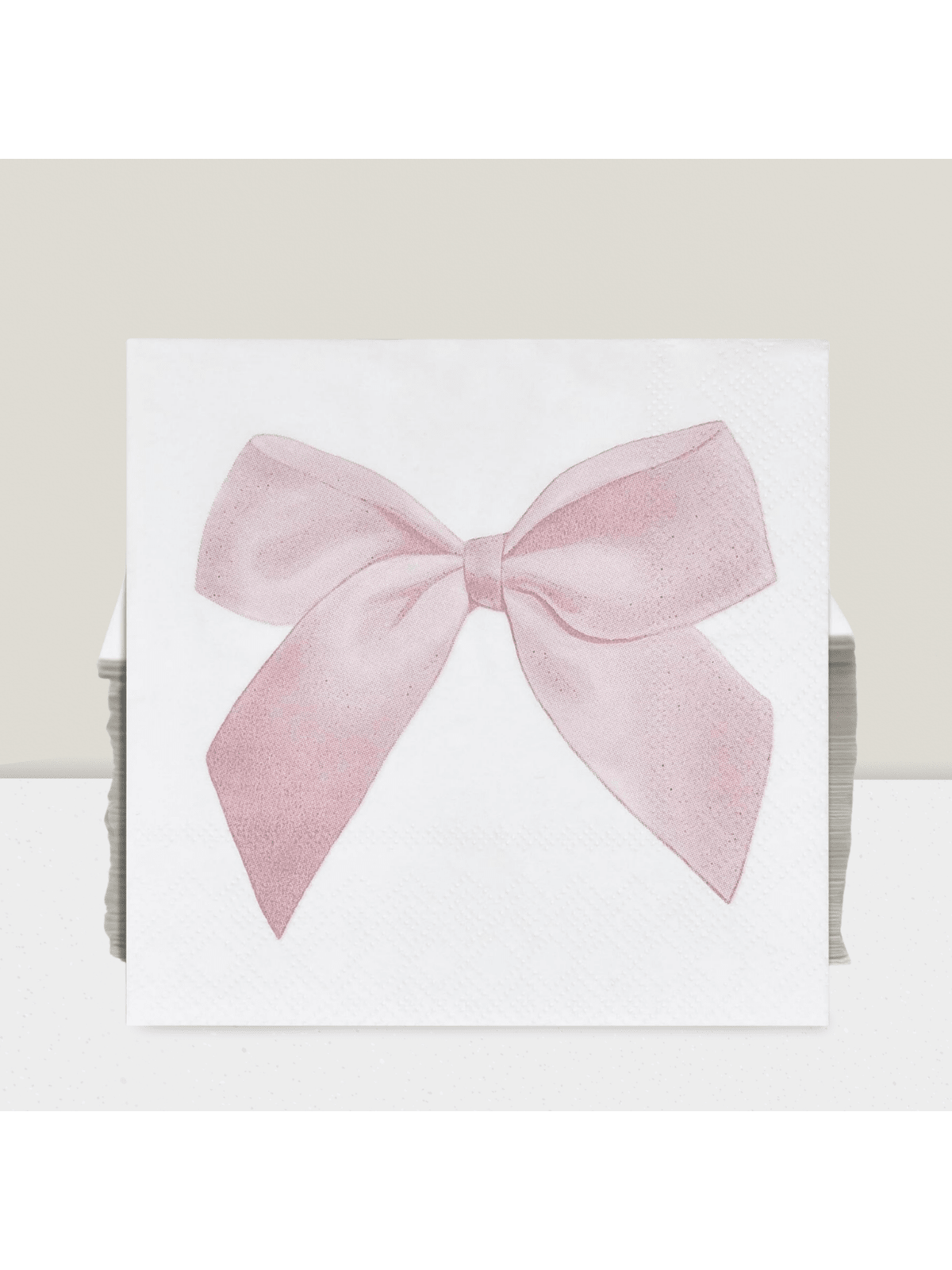100-Piece Pink Bow Cocktail Napkins for Parties Showers and Holiday Events