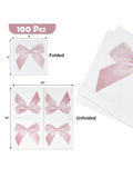 100-Piece Pink Bow Cocktail Napkins for Parties Showers and Holiday Events