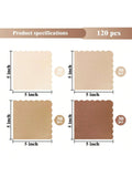 120 Gradient Brown Scalloped Napkins for Parties Weddings Birthday Dessert Tables