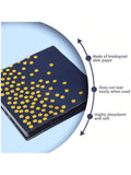100 Blue Cocktail Napkins with Gold Dots for Parties & Holidays