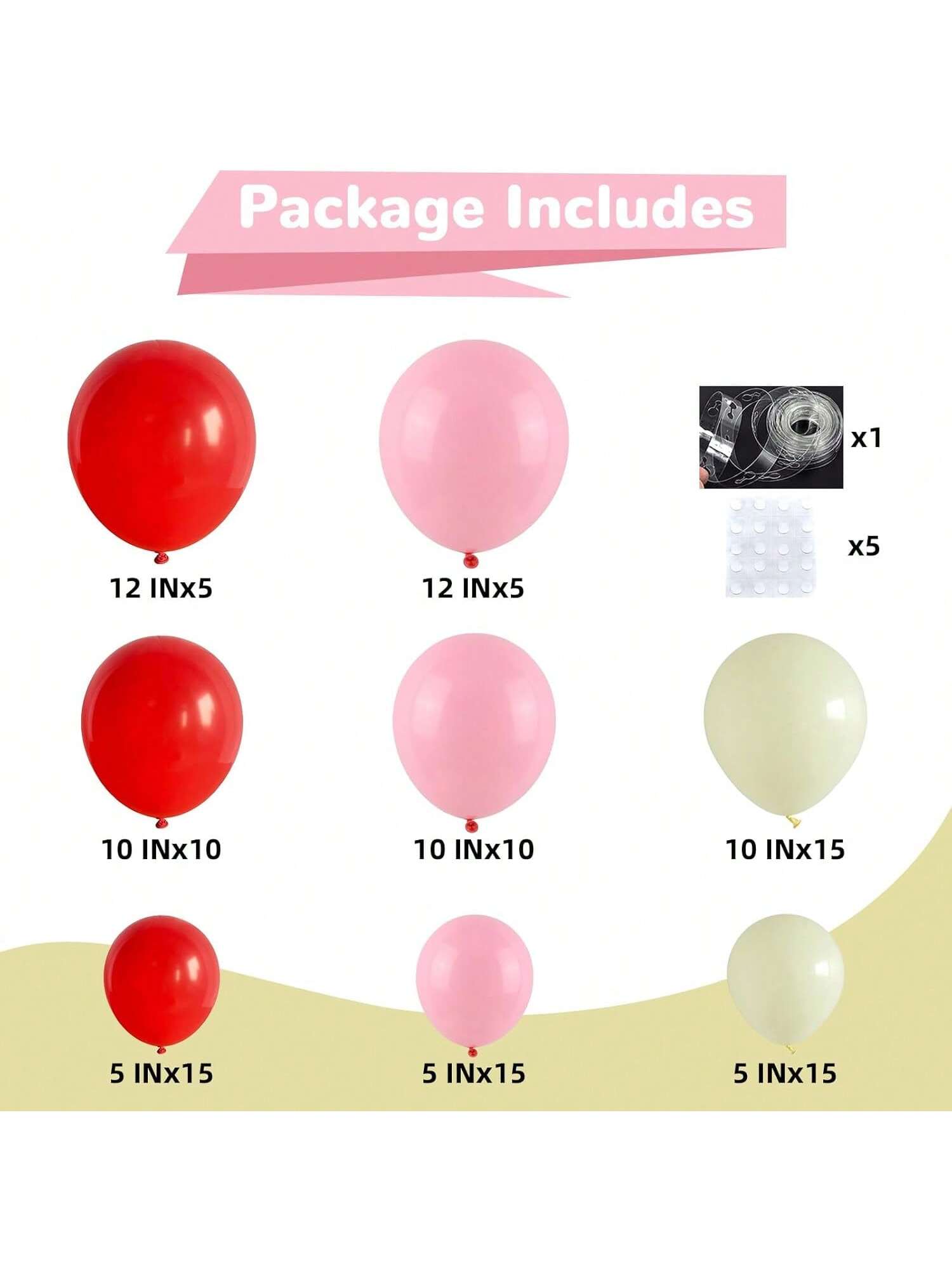 91pcs Pink, Red & Yellow Balloon Arch Kit For Strawberry-Themed 1st Birthday & Shower Decor -
