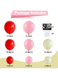 91pcs Pink, Red & Yellow Balloon Arch Kit For Strawberry-Themed 1st Birthday & Shower Decor -
