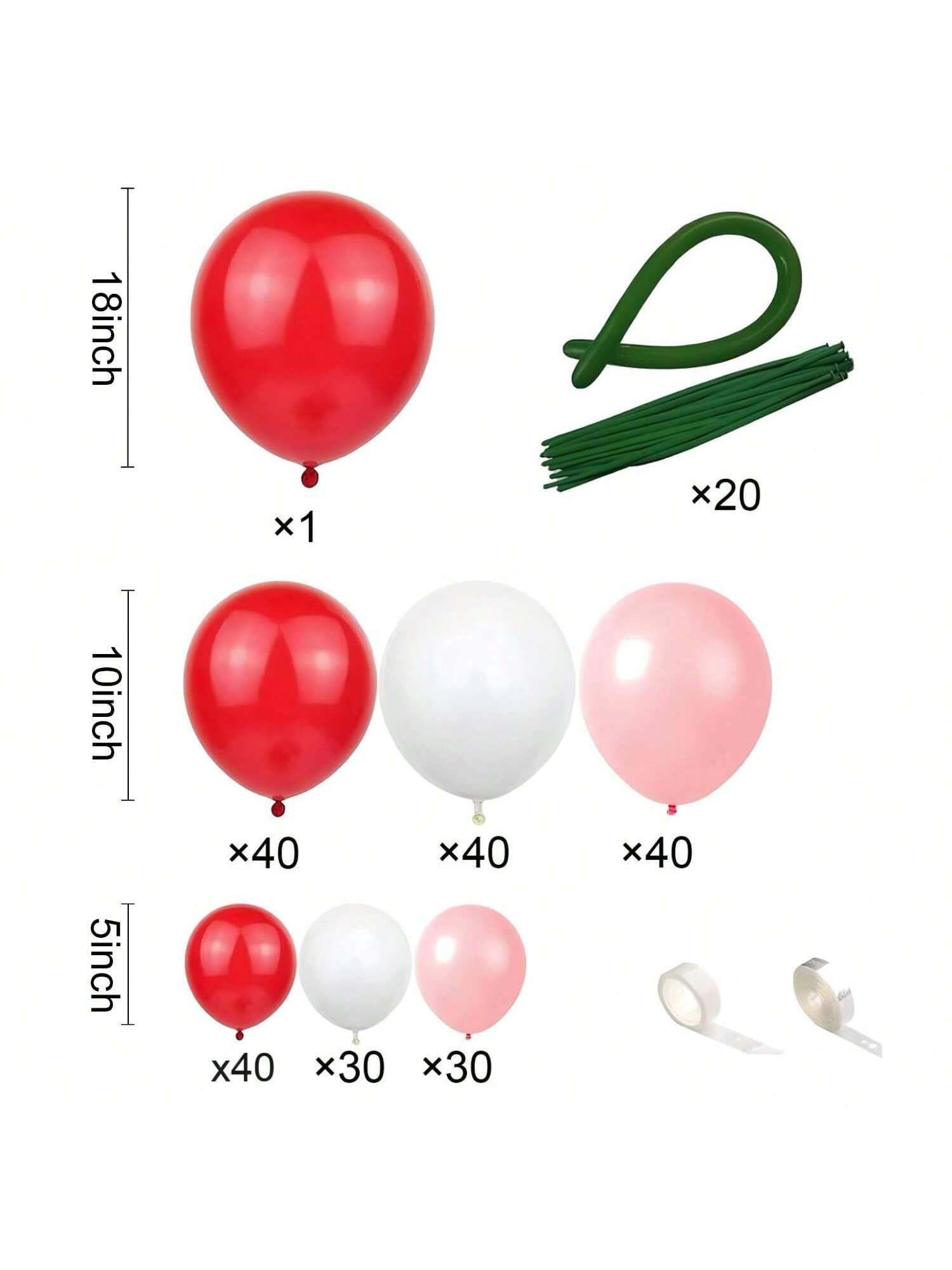 241pcs Cherry Balloon Arch Kit For Birthday, Valentine's Day, & Shower Decorations