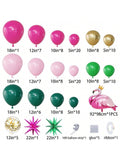 Tropical Flamingo Balloon Garland Kit with Pink Green and Gold Confetti